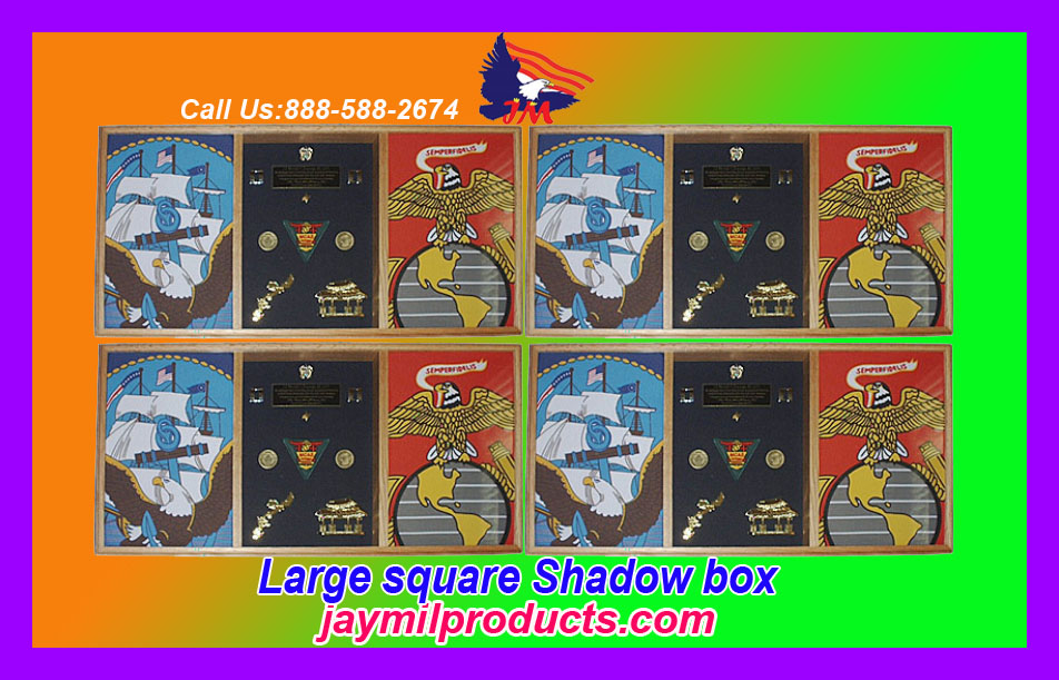 Large Square Shadow Box To Proudly Display Your Service Medals & Awards
